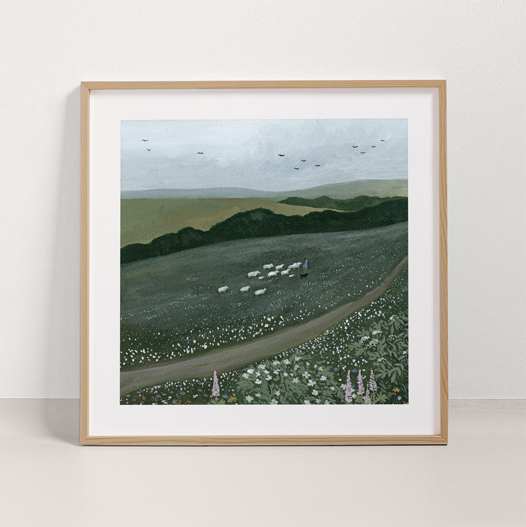 WITH THE SHEEP Print