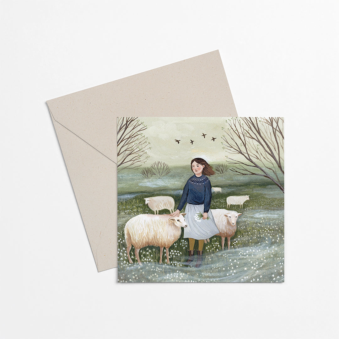 THE HERDERESS greeting card